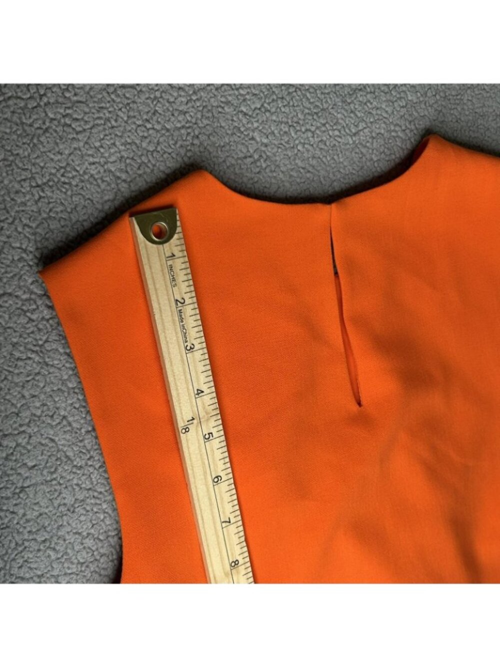 Victoria Beckham For Target Blouse Womens S Orange Scallop Hem Sleeveless Top - Picture 8 of 9